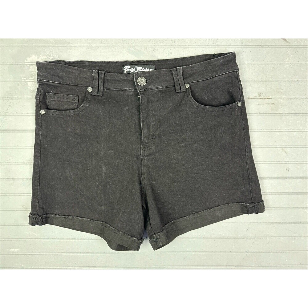 Paris Blues Size 18 Womens Shorts High Rise Black Stretch Cuff Hem Chino